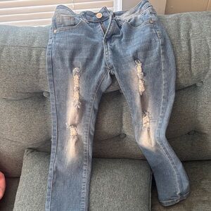 Trendy Kids' Distressed Blue Jeans